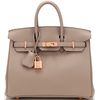 Hermès Birkin 25 Special Order HSS Verso Gris Asphalt / Gris Perle Togo RGHW