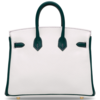 Hermès Birkin 25 Special Order HSS White / Malachite with Anemone Stitching Togo BGHW