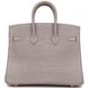 Hermès Birkin 25 Special Order HSS Verso Gris Perle / Rouge Sellier Matte Crocodile Alligator RGHW