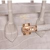 Hermès Birkin 25 Special Order HSS Verso Gris Perle / Rouge Sellier Matte Crocodile Alligator RGHW