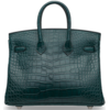 Hermès Birkin 25 Special Order HSS Verso Vert Cypress / Blue Saint Cyr Matte Crocodile Alligator PHW