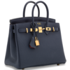 Hermès Birkin 25 Special Order HSS Verso Blue Nuit / Rouge Grenat Togo GHW