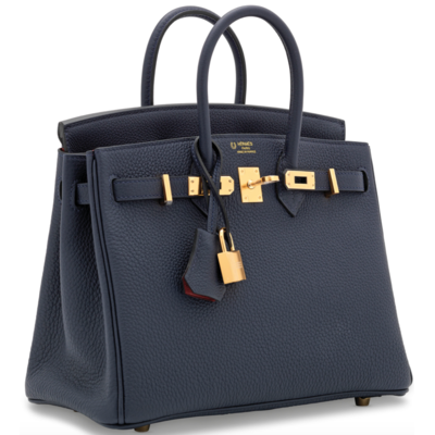Hermès Birkin 25 Special Order HSS Verso Blue Nuit / Rouge Grenat Togo GHW