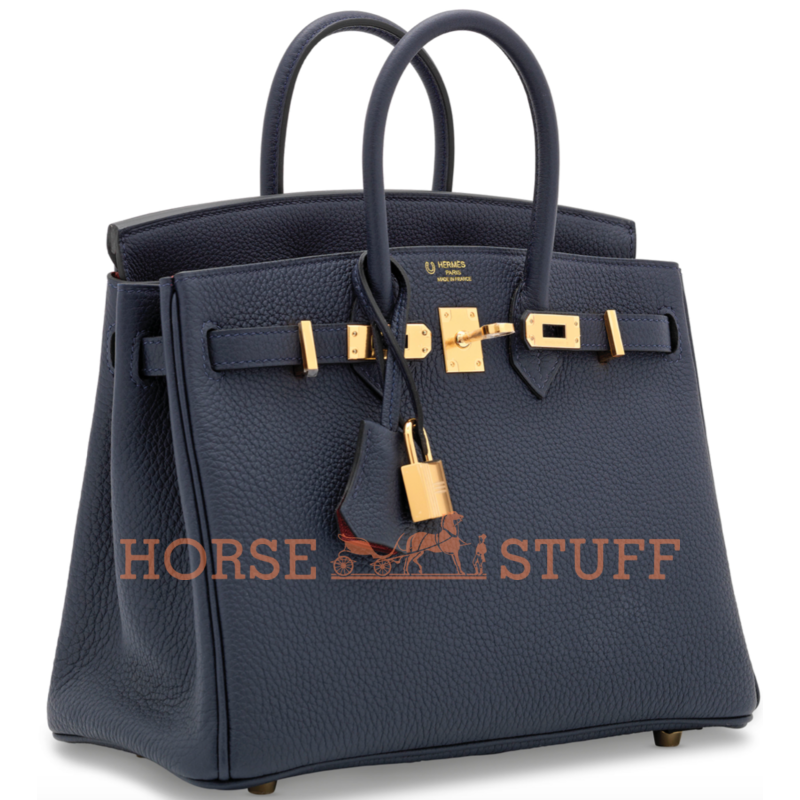 Hermès Birkin 25 Special Order HSS Verso Blue Nuit / Rouge Grenat Togo GHW