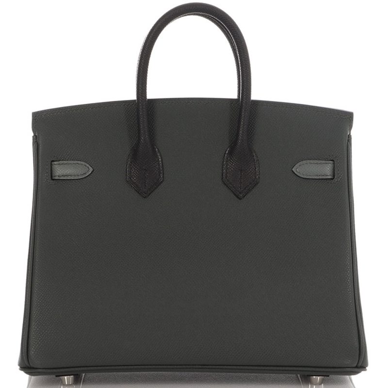 Hermès Birkin 25 Limited Edition Tricolor Black / Vert Amande / Vert Mangrove Epsom PHW