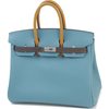 Hermès Birkin 25 Limited Edition Tricolor Blue Jean / Sesame / Ecorce Epsom PHW