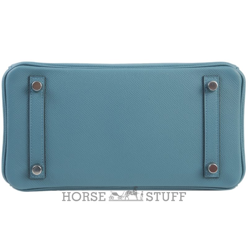 Hermès Birkin 25 Limited Edition Tricolor Blue Jean / Sesame / Ecorce Epsom PHW
