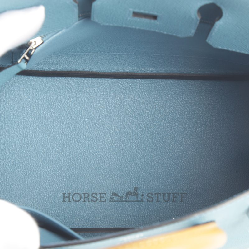 Hermès Birkin 25 Limited Edition Tricolor Blue Jean / Sesame / Ecorce Epsom PHW