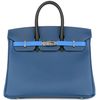 Hermès Birkin 25 Limited Edition Tricolor Deep Bleu / Bleu Hydra / Black Epsom PHW