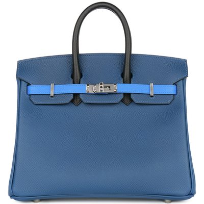 Hermès Birkin 25 Limited Edition Tricolor Deep Bleu / Bleu Hydra / Black Epsom PHW