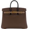 Hermès Birkin 25 Limited Edition Tricolor Ecorce / Etoupe / Black Epsom GHW