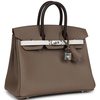 Hermès Birkin 25 Limited Edition Tricolor Etoupe / Ebene / Gris Pale Epsom PHW