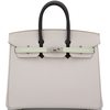 Hermès Birkin 25 Limited Edition Tricolor Gris Pale / Vert Fizz / Graphite Epsom PHW
