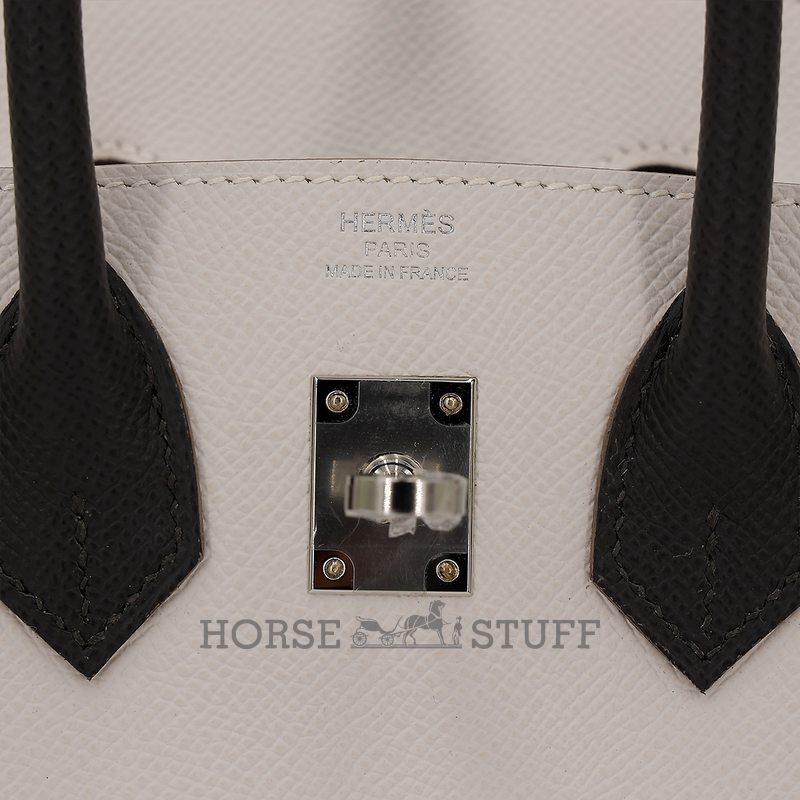 Hermès Birkin 25 Limited Edition Tricolor Gris Pale / Vert Fizz / Graphite Epsom PHW
