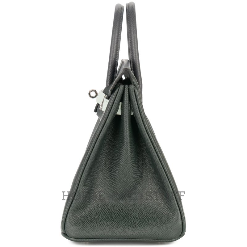 Hermès Birkin 25 Limited Edition Tricolor Vert Fonce / Ardoise / Vert Peppermint Epsom PHW
