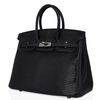 Hermès Birkin 25 Black Matte Niloticus Lizard PHW