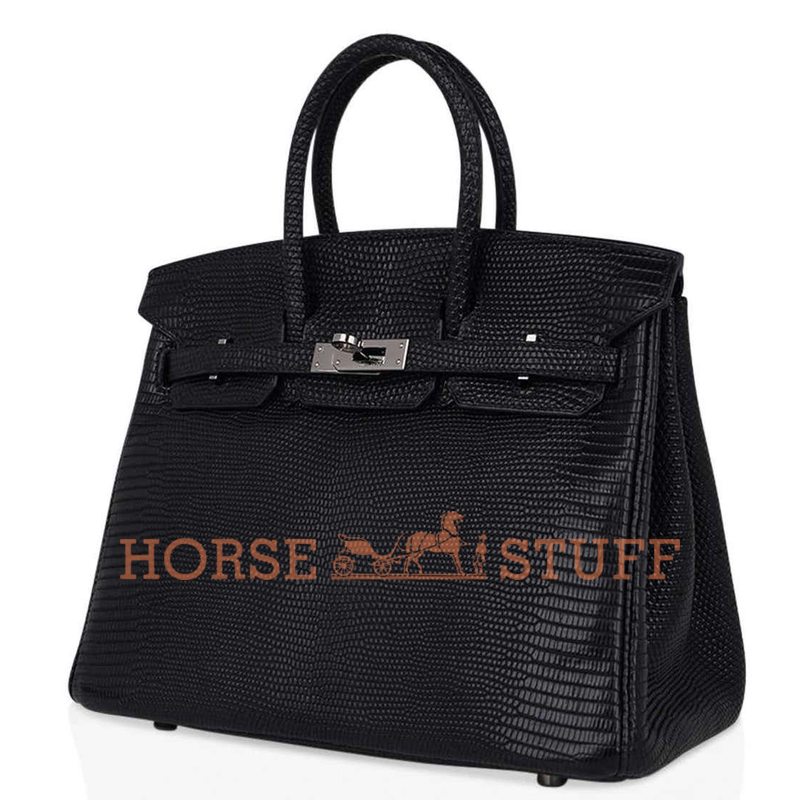 Hermès Birkin 25 Black Matte Niloticus Lizard PHW