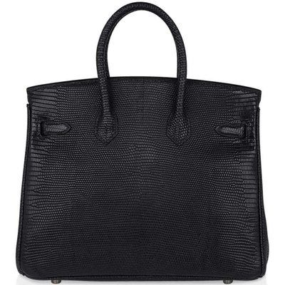 Hermès Birkin 25 Black Matte Niloticus Lizard PHW