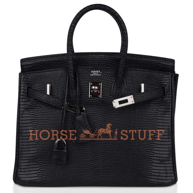 Hermès Birkin 25 Black Matte Niloticus Lizard PHW