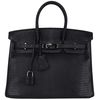 Hermès Birkin 25 Black Matte Niloticus Lizard PHW