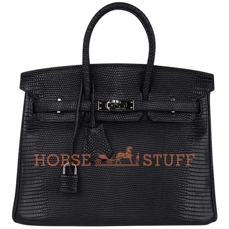 Hermès Birkin 25 Black Matte Niloticus Lizard PHW