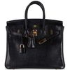 Hermès Birkin 25 Black Shiny Niloticus Lizard GHW