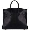 Hermès Birkin 25 Black Shiny Niloticus Lizard GHW