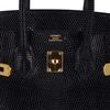 Hermès Birkin 25 Black Shiny Niloticus Lizard GHW