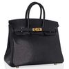 Hermès Birkin 25 Black Shiny Niloticus Lizard GHW