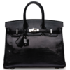 Hermès Birkin 25 Black Shiny Niloticus Lizard PHW