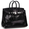 Hermès Birkin 25 Black Shiny Niloticus Lizard PHW