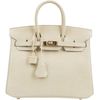 Hermès Birkin 25 Blanc Casse Shiny Niloticus Lizard GHW