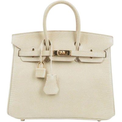 Hermès Birkin 25 Blanc Casse Shiny Niloticus Lizard GHW