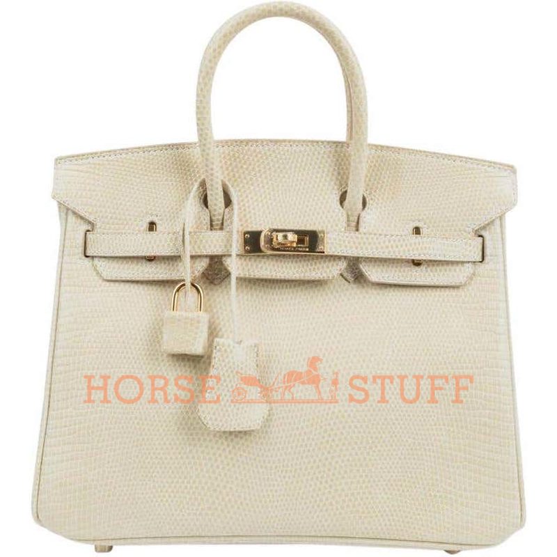 Hermès Birkin 25 Blanc Casse Shiny Niloticus Lizard GHW