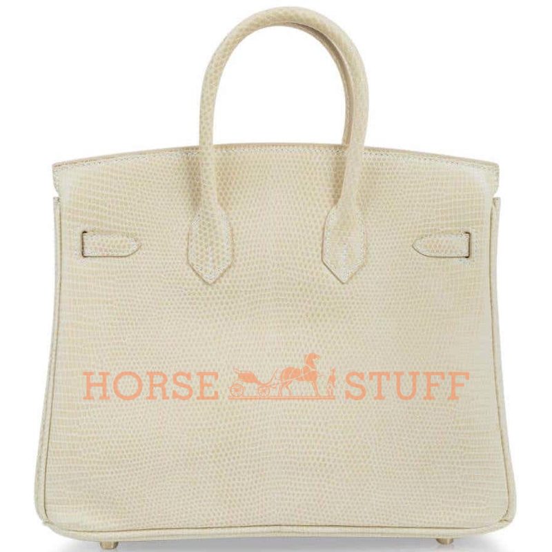 Hermès Birkin 25 Blanc Casse Shiny Niloticus Lizard GHW