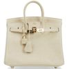 Hermès Birkin 25 Blanc Casse Shiny Niloticus Lizard GHW