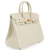 Hermès Birkin 25 Blanc Casse Shiny Niloticus Lizard GHW