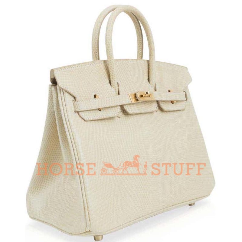 Hermès Birkin 25 Blanc Casse Shiny Niloticus Lizard GHW