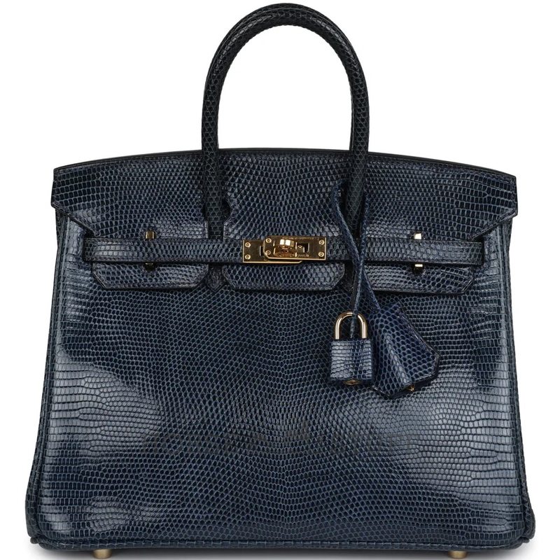 HERMÈS BIRKIN 25 Blue de Malte Shiny Niloticus Lizard GHW