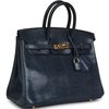 HERMÈS BIRKIN 25 Blue de Malte Shiny Niloticus Lizard GHW