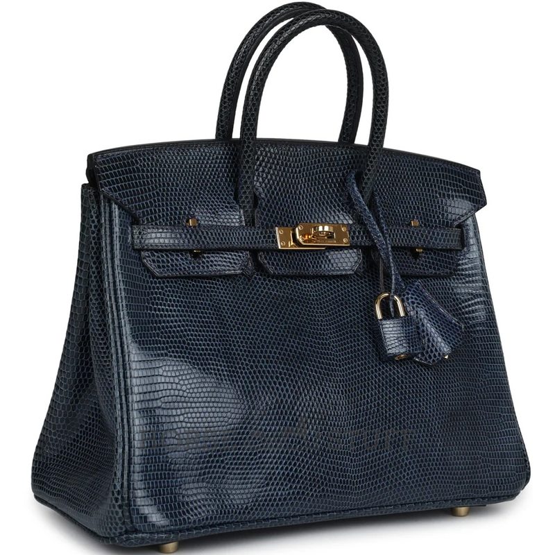 HERMÈS BIRKIN 25 Blue de Malte Shiny Niloticus Lizard GHW