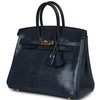 HERMÈS BIRKIN 25 Blue de Malte Shiny Niloticus Lizard GHW