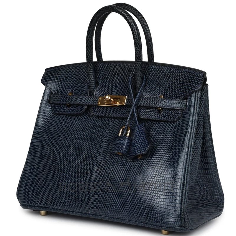 HERMÈS BIRKIN 25 Blue de Malte Shiny Niloticus Lizard GHW