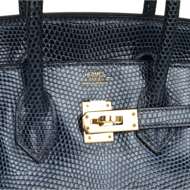 HERMÈS BIRKIN 25 Blue de Malte Shiny Niloticus Lizard GHW