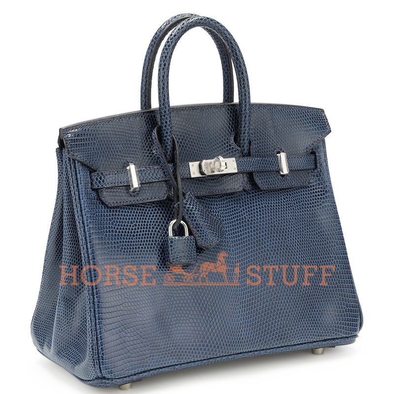 Hermès Birkin 25 Blue de Malte Shiny Niloticus Lizard PHW