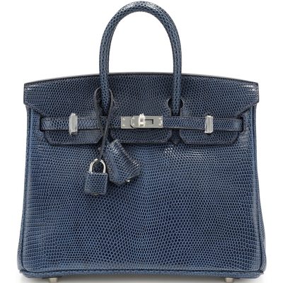 Hermès Birkin 25 Blue de Malte Shiny Niloticus Lizard PHW