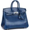 HERMÈS BIRKIN 25 Blue Sapphire Shiny Niloticus Lizard PHW