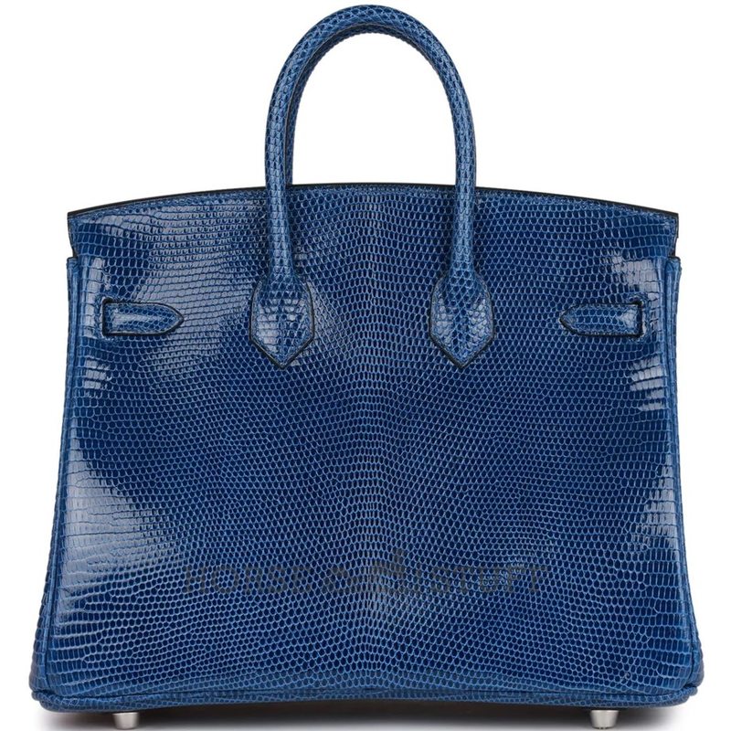 HERMÈS BIRKIN 25 Blue Sapphire Shiny Niloticus Lizard PHW