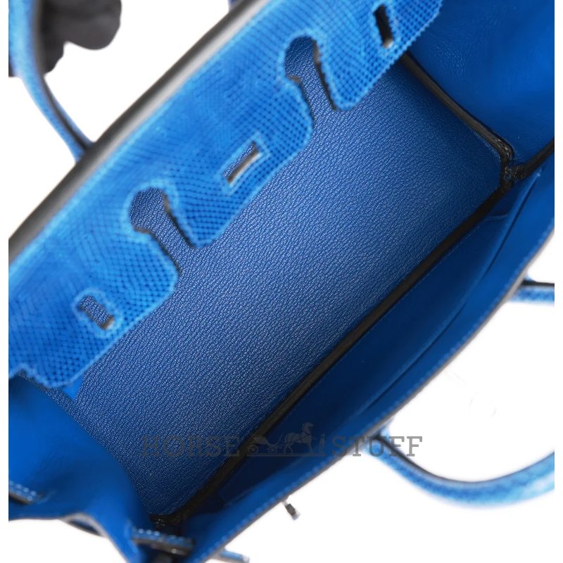 HERMÈS BIRKIN 25 Blue Sapphire Shiny Niloticus Lizard PHW
