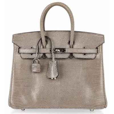 Hermès Birkin 25 Gris Agate Niloticus Lizard PHW